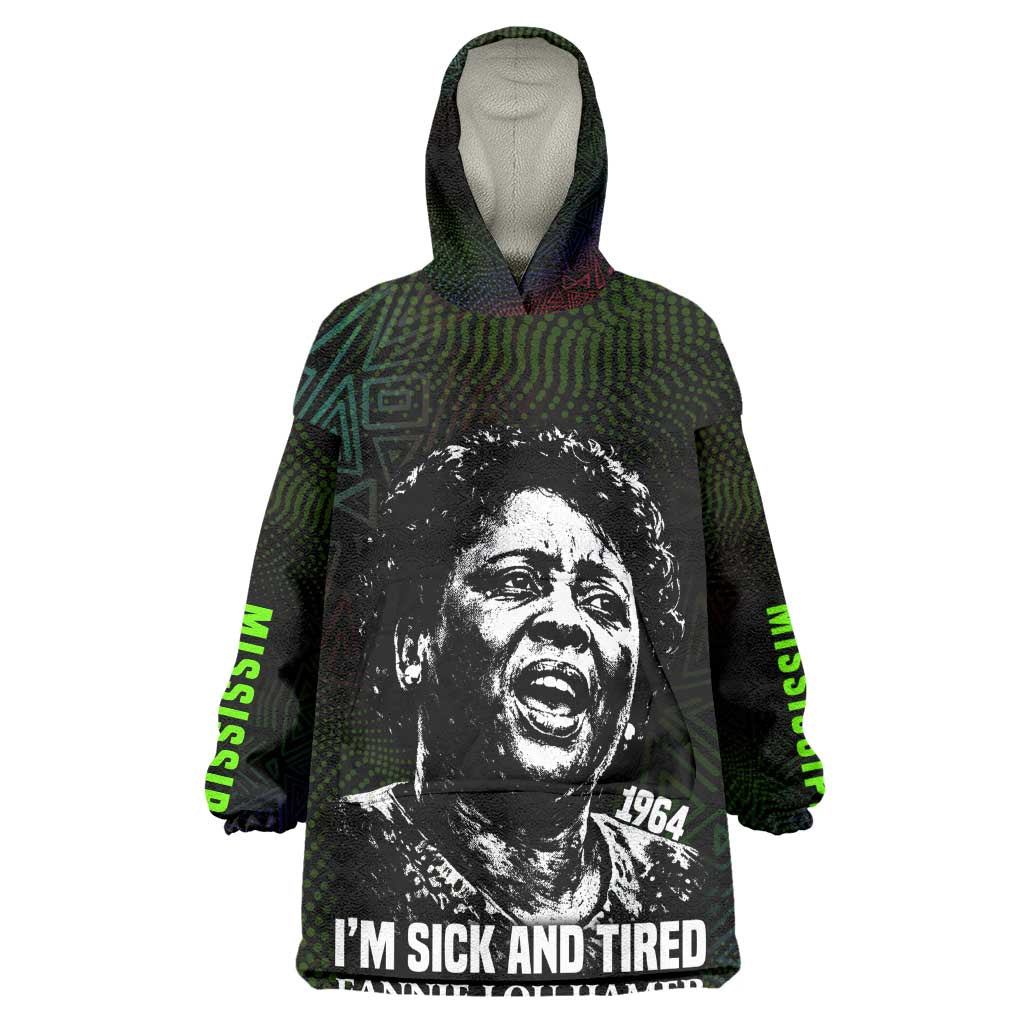 Fannie Lou Hamer Kid Wearable Blanket Hoodie Im Sick and Tired Quote Design Bold Portrait and Civil Rights Movement Tribute - Wonder Print Shop