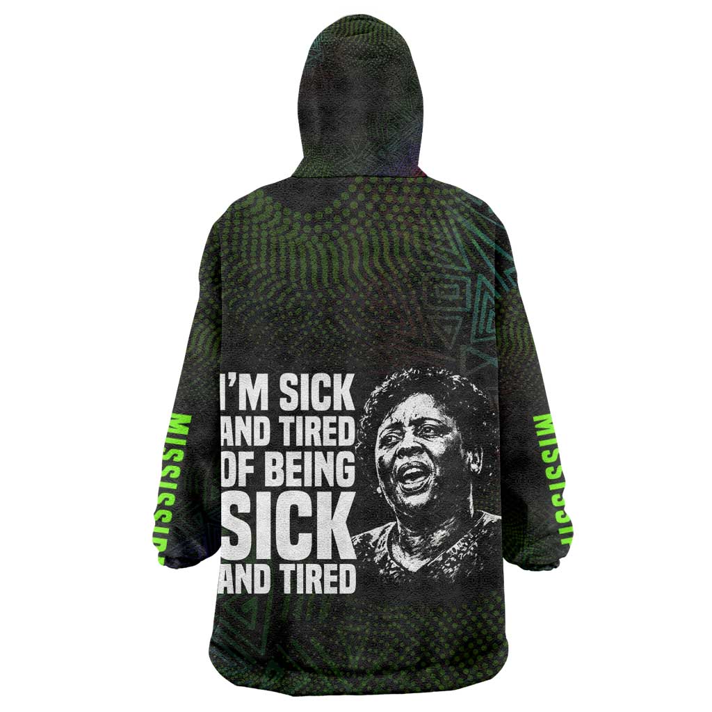 Fannie Lou Hamer Kid Wearable Blanket Hoodie Im Sick and Tired Quote Design Bold Portrait and Civil Rights Movement Tribute - Wonder Print Shop