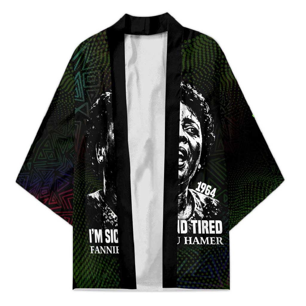 Fannie Lou Hamer Kimono Im Sick and Tired Quote Design Bold Portrait and Civil Rights Movement Tribute - Wonder Print Shop