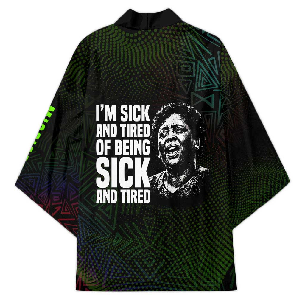 Fannie Lou Hamer Kimono Im Sick and Tired Quote Design Bold Portrait and Civil Rights Movement Tribute - Wonder Print Shop