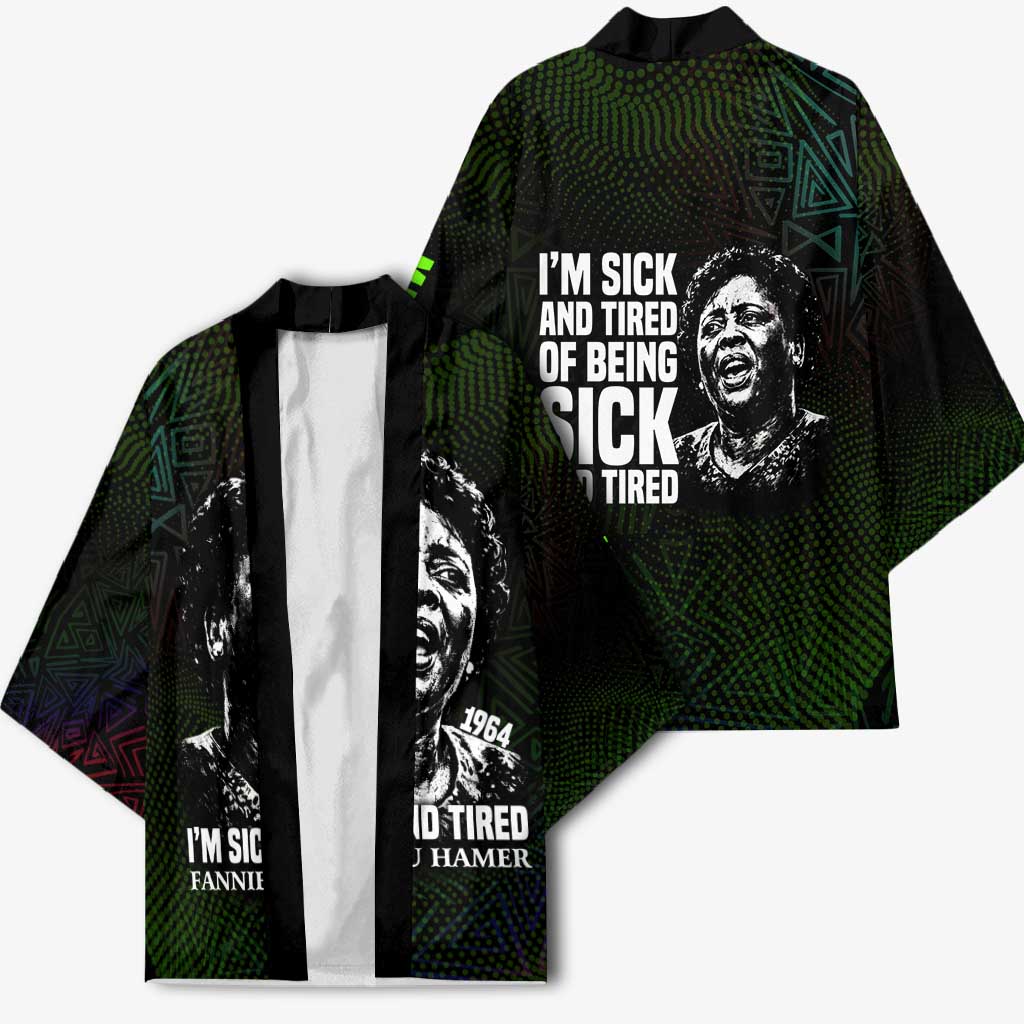 Fannie Lou Hamer Kimono Im Sick and Tired Quote Design Bold Portrait and Civil Rights Movement Tribute - Wonder Print Shop