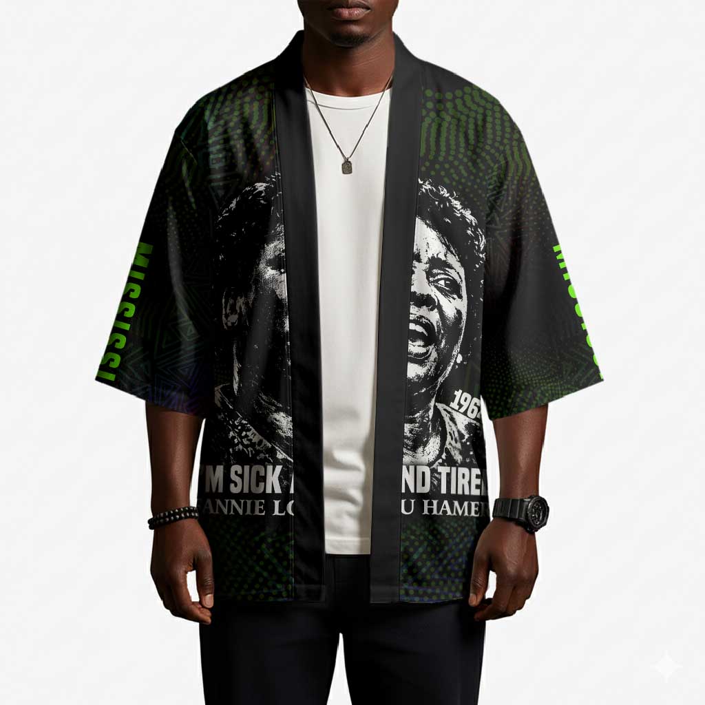 Fannie Lou Hamer Kimono Im Sick and Tired Quote Design Bold Portrait and Civil Rights Movement Tribute - Wonder Print Shop