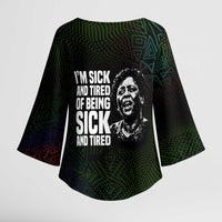 Fannie Lou Hamer Kimono Sleeve Blouse Im Sick and Tired Quote Design Bold Portrait and Civil Rights Movement Tribute - Wonder Print Shop