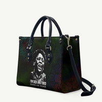 Fannie Lou Hamer Leather Bag Im Sick and Tired Quote Design Bold Portrait and Civil Rights Movement Tribute - Wonder Print Shop