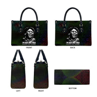 Fannie Lou Hamer Leather Bag Im Sick and Tired Quote Design Bold Portrait and Civil Rights Movement Tribute - Wonder Print Shop