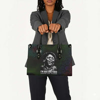 Fannie Lou Hamer Leather Bag Im Sick and Tired Quote Design Bold Portrait and Civil Rights Movement Tribute - Wonder Print Shop