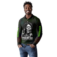 Fannie Lou Hamer Long Sleeve Polo Shirt Im Sick and Tired Quote Design Bold Portrait and Civil Rights Movement Tribute - Wonder Print Shop
