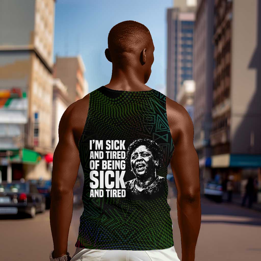 Fannie Lou Hamer Men Tank Top Im Sick and Tired Quote Design Bold Portrait and Civil Rights Movement Tribute - Wonder Print Shop