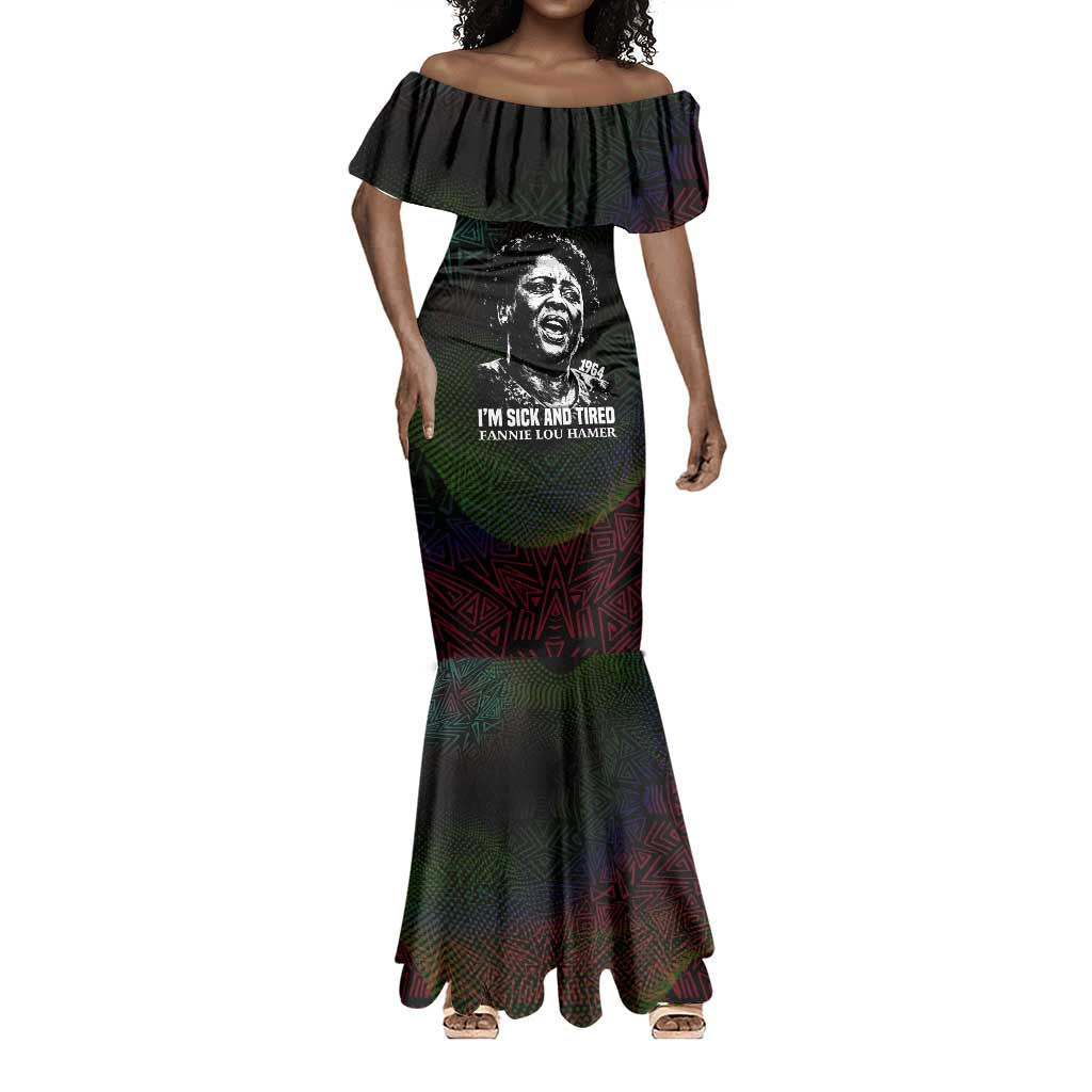 Fannie Lou Hamer Mermaid Dress Im Sick and Tired Quote Design Bold Portrait and Civil Rights Movement Tribute - Wonder Print Shop