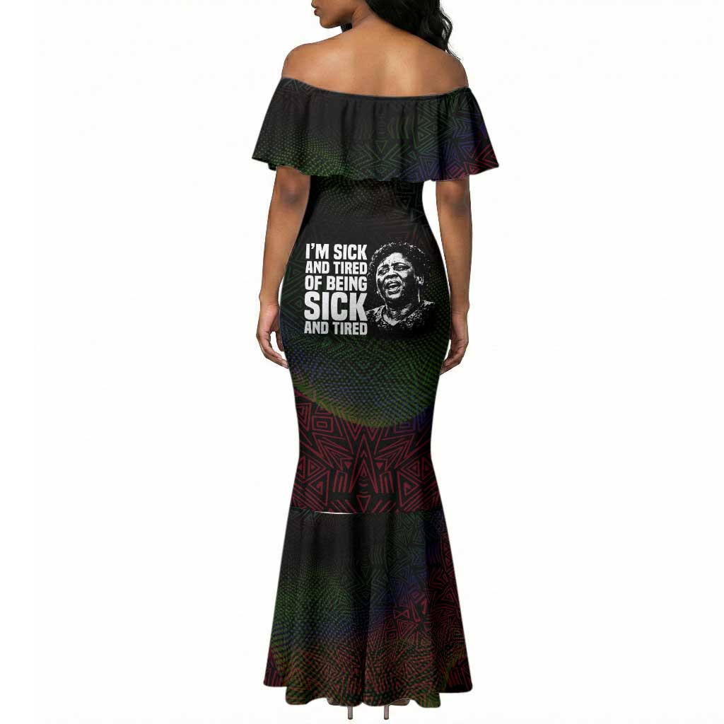 Fannie Lou Hamer Mermaid Dress Im Sick and Tired Quote Design Bold Portrait and Civil Rights Movement Tribute - Wonder Print Shop
