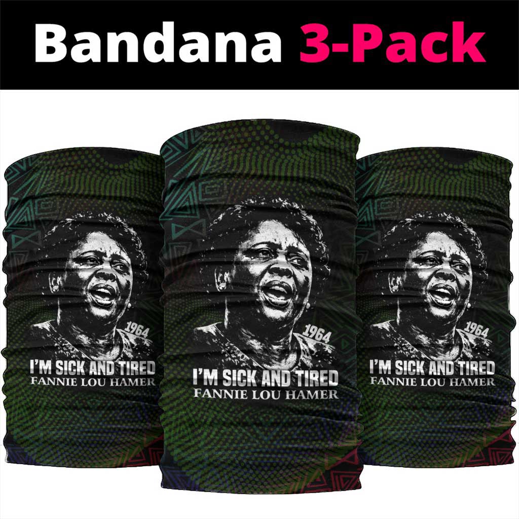 Fannie Lou Hamer Neck Gaiter Im Sick and Tired Quote Design Bold Portrait and Civil Rights Movement Tribute - Wonder Print Shop