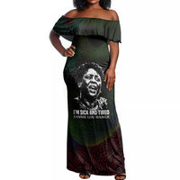 Fannie Lou Hamer Off Shoulder Maxi Dress Im Sick and Tired Quote Design Bold Portrait and Civil Rights Movement Tribute - Wonder Print Shop