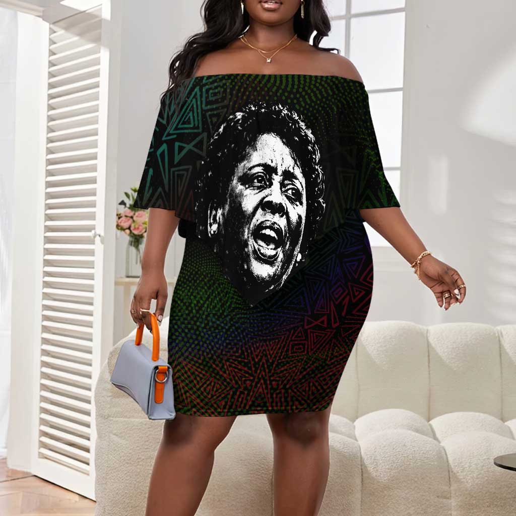 Fannie Lou Hamer Off Shoulder Short Dress Im Sick and Tired Quote Design Bold Portrait and Civil Rights Movement Tribute - Wonder Print Shop