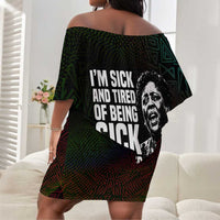 Fannie Lou Hamer Off Shoulder Short Dress Im Sick and Tired Quote Design Bold Portrait and Civil Rights Movement Tribute - Wonder Print Shop