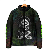 Fannie Lou Hamer Padded Jacket Im Sick and Tired Quote Design Bold Portrait and Civil Rights Movement Tribute - Wonder Print Shop
