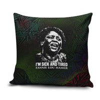 Fannie Lou Hamer Pillow Cover Im Sick and Tired Quote Design Bold Portrait and Civil Rights Movement Tribute - Wonder Print Shop