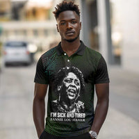 Fannie Lou Hamer Polo Shirt Im Sick and Tired Quote Design Bold Portrait and Civil Rights Movement Tribute - Wonder Print Shop
