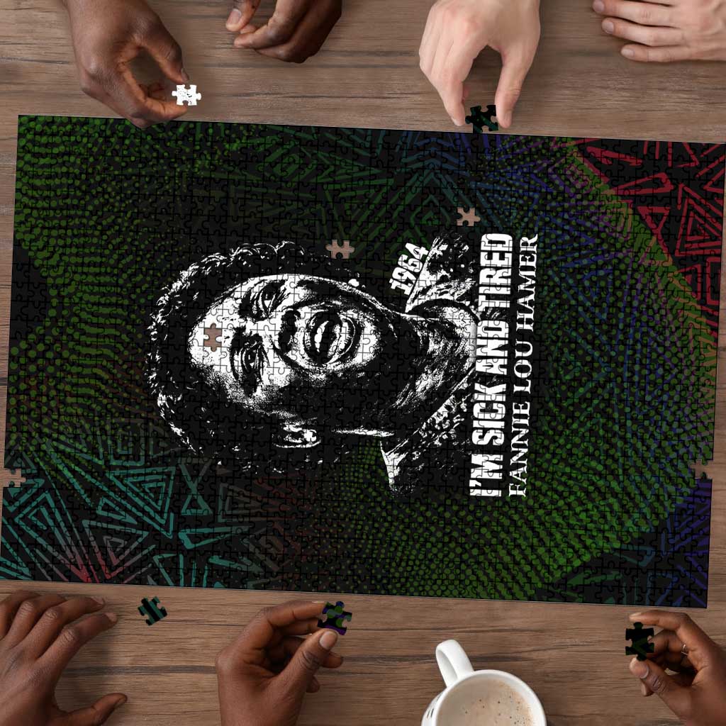Fannie Lou Hamer Puzzle Im Sick and Tired Quote Design Bold Portrait and Civil Rights Movement Tribute - Wonder Print Shop