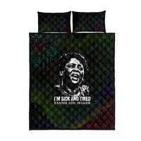 Fannie Lou Hamer Quilt Bed Set Im Sick and Tired Quote Design Bold Portrait and Civil Rights Movement Tribute - Wonder Print Shop