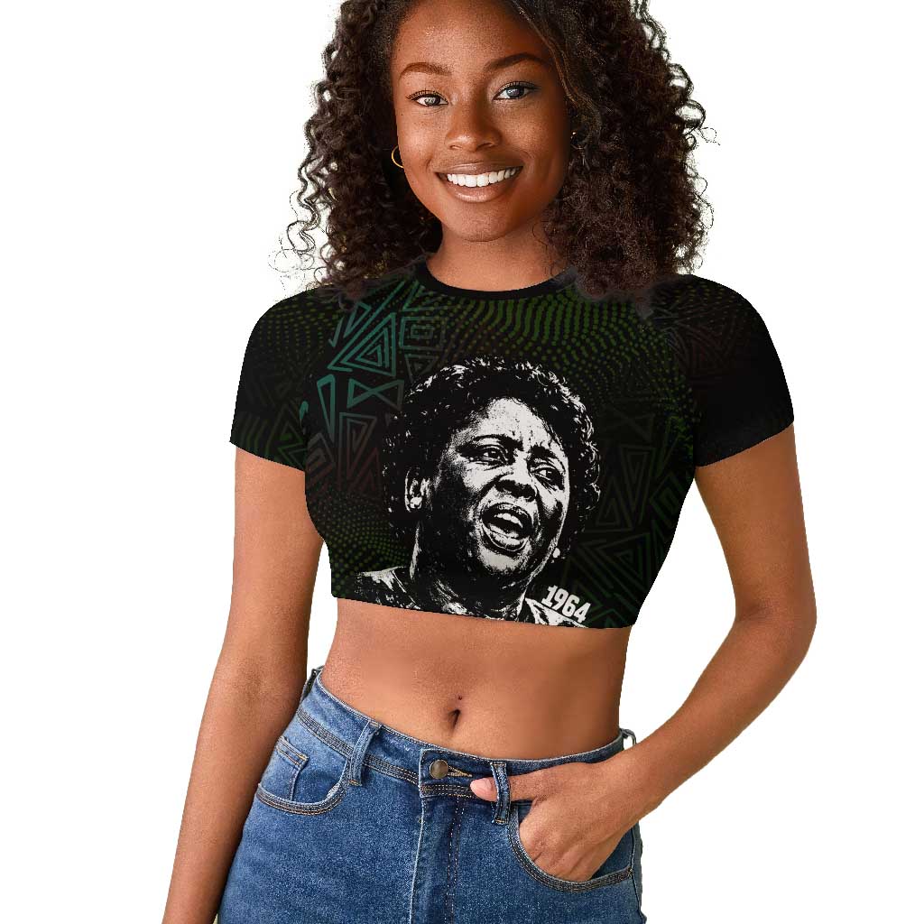 Fannie Lou Hamer Raglan Cropped T shirt Im Sick and Tired Quote Design Bold Portrait and Civil Rights Movement Tribute - Wonder Print Shop