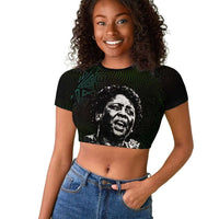 Fannie Lou Hamer Raglan Cropped T shirt Im Sick and Tired Quote Design Bold Portrait and Civil Rights Movement Tribute - Wonder Print Shop