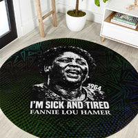 Fannie Lou Hamer Round Carpet Im Sick and Tired Quote Design Bold Portrait and Civil Rights Movement Tribute - Wonder Print Shop