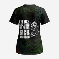 Fannie Lou Hamer Scrub Top Im Sick and Tired Quote Design Bold Portrait and Civil Rights Movement Tribute - Wonder Print Shop