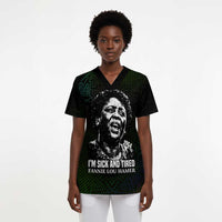 Fannie Lou Hamer Scrub Top Im Sick and Tired Quote Design Bold Portrait and Civil Rights Movement Tribute - Wonder Print Shop