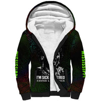 Fannie Lou Hamer Sherpa Hoodie Im Sick and Tired Quote Design Bold Portrait and Civil Rights Movement Tribute - Wonder Print Shop