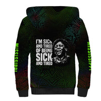 Fannie Lou Hamer Sherpa Hoodie Im Sick and Tired Quote Design Bold Portrait and Civil Rights Movement Tribute - Wonder Print Shop