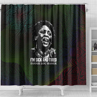 Fannie Lou Hamer Shower Curtain Im Sick and Tired Quote Design Bold Portrait and Civil Rights Movement Tribute - Wonder Print Shop