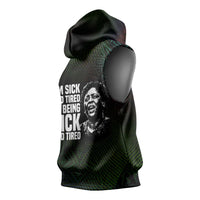 Fannie Lou Hamer Sleeveless Hoodie Im Sick and Tired Quote Design Bold Portrait and Civil Rights Movement Tribute - Wonder Print Shop