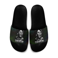Fannie Lou Hamer Slide Sandals Im Sick and Tired Quote Design Bold Portrait and Civil Rights Movement Tribute - Wonder Print Shop
