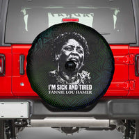 Fannie Lou Hamer Spare Tire Cover Im Sick and Tired Quote Design Bold Portrait and Civil Rights Movement Tribute - Wonder Print Shop