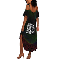 Fannie Lou Hamer Summer Maxi Dress Im Sick and Tired Quote Design Bold Portrait and Civil Rights Movement Tribute - Wonder Print Shop