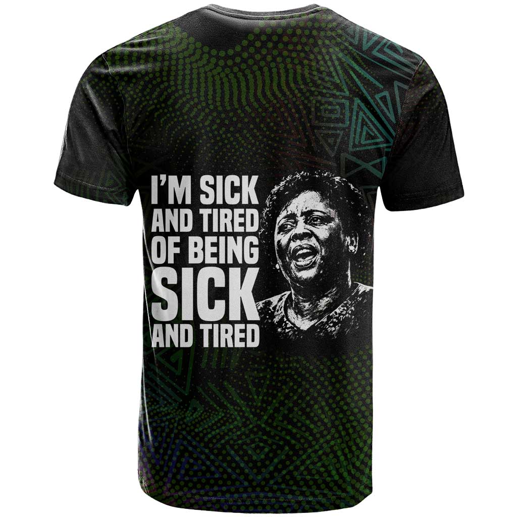 Fannie Lou Hamer T shirt Im Sick and Tired Quote Design Bold Portrait and Civil Rights Movement Tribute - Wonder Print Shop