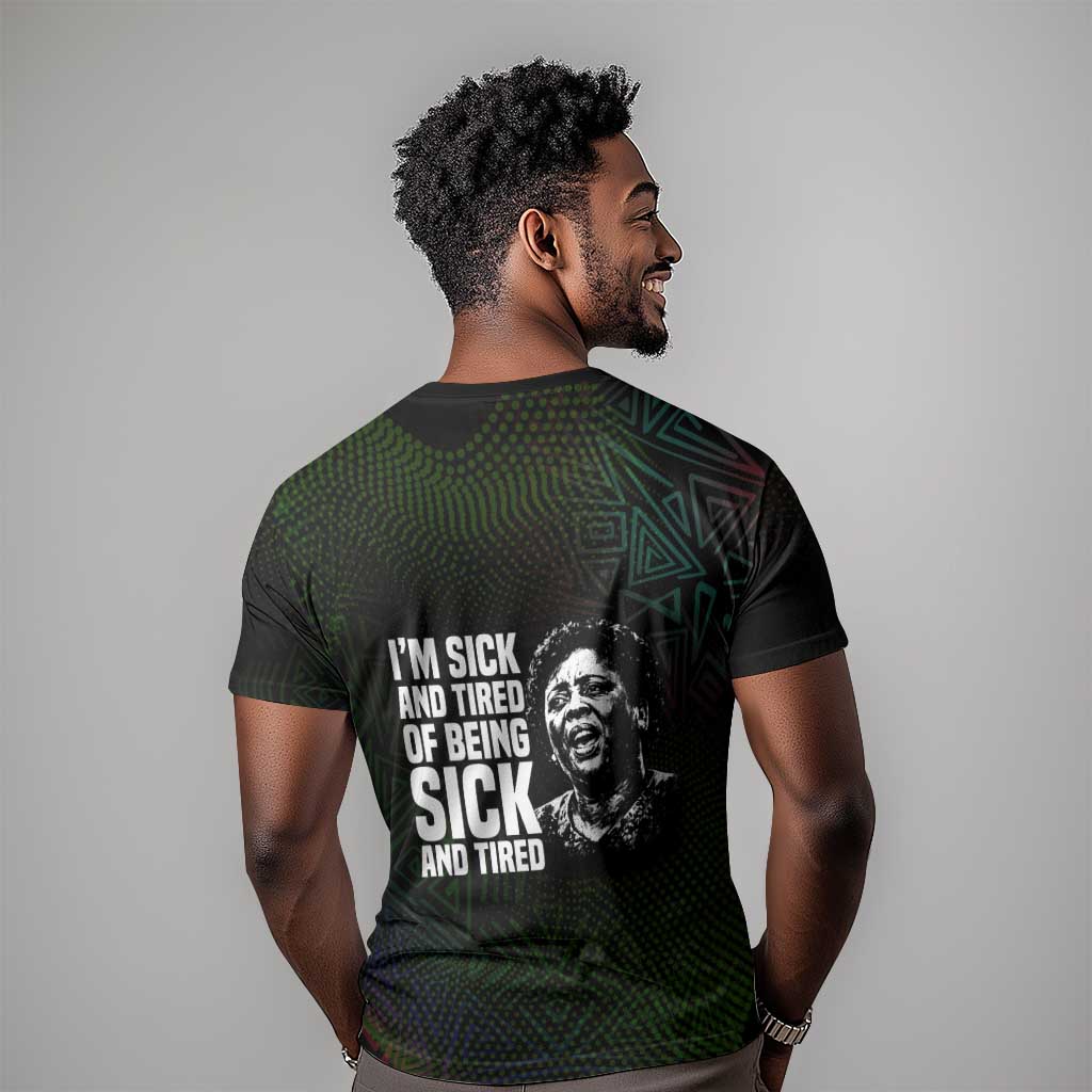 Fannie Lou Hamer T shirt Im Sick and Tired Quote Design Bold Portrait and Civil Rights Movement Tribute - Wonder Print Shop