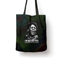 Fannie Lou Hamer Tote Bag Im Sick and Tired Quote Design Bold Portrait and Civil Rights Movement Tribute - Wonder Print Shop