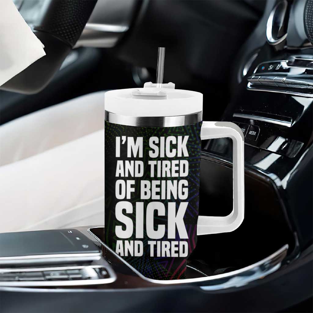 Fannie Lou Hamer Tumbler With Handle Im Sick and Tired Quote Design Bold Portrait and Civil Rights Movement Tribute - Wonder Print Shop