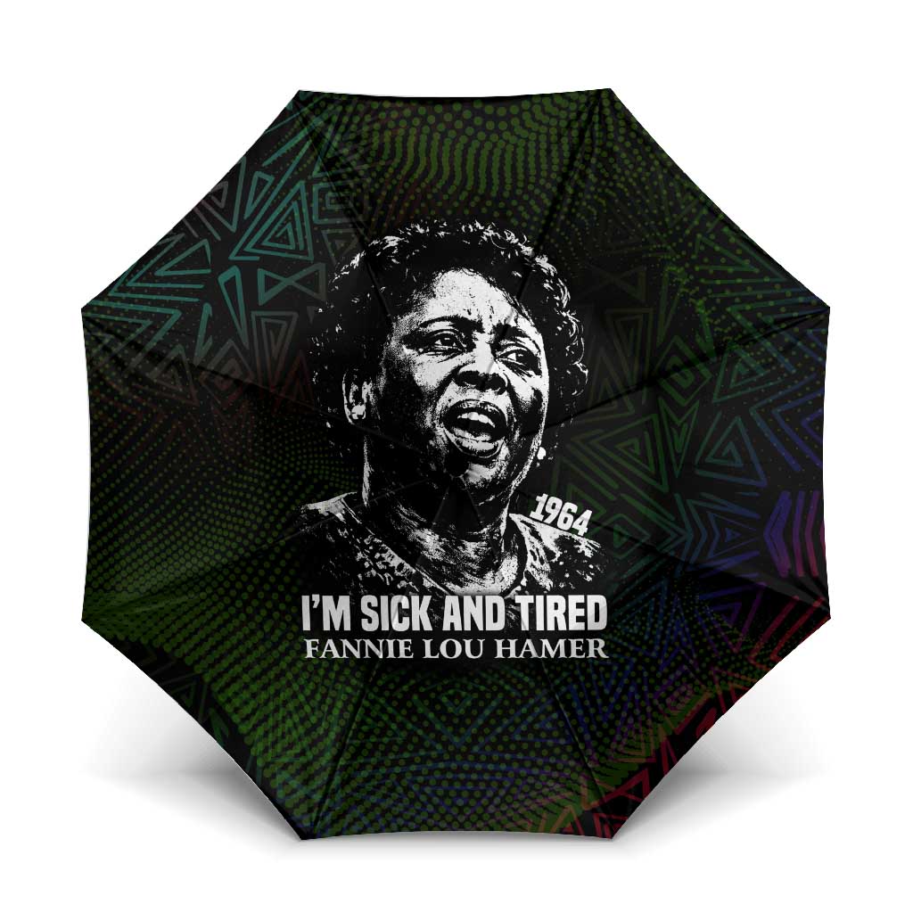 Fannie Lou Hamer Umbrella Im Sick and Tired Quote Design Bold Portrait and Civil Rights Movement Tribute - Wonder Print Shop