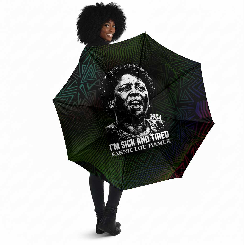 Fannie Lou Hamer Umbrella Im Sick and Tired Quote Design Bold Portrait and Civil Rights Movement Tribute - Wonder Print Shop
