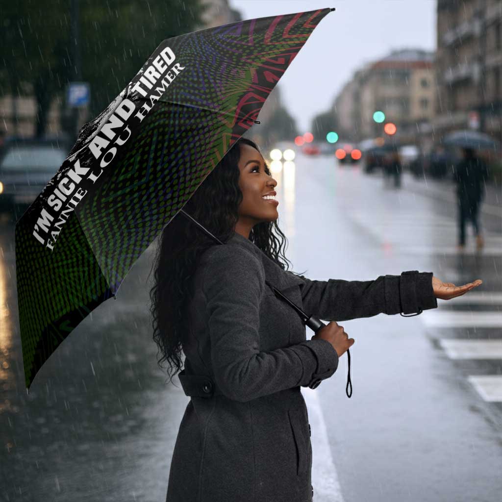 Fannie Lou Hamer Umbrella Im Sick and Tired Quote Design Bold Portrait and Civil Rights Movement Tribute - Wonder Print Shop