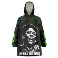 Fannie Lou Hamer Wearable Blanket Hoodie Im Sick and Tired Quote Design Bold Portrait and Civil Rights Movement Tribute - Wonder Print Shop