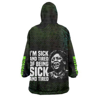 Fannie Lou Hamer Wearable Blanket Hoodie Im Sick and Tired Quote Design Bold Portrait and Civil Rights Movement Tribute - Wonder Print Shop