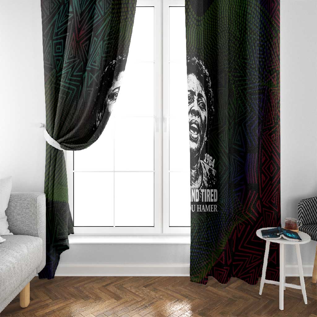 Fannie Lou Hamer Window Curtain Im Sick and Tired Quote Design Bold Portrait and Civil Rights Movement Tribute - Wonder Print Shop