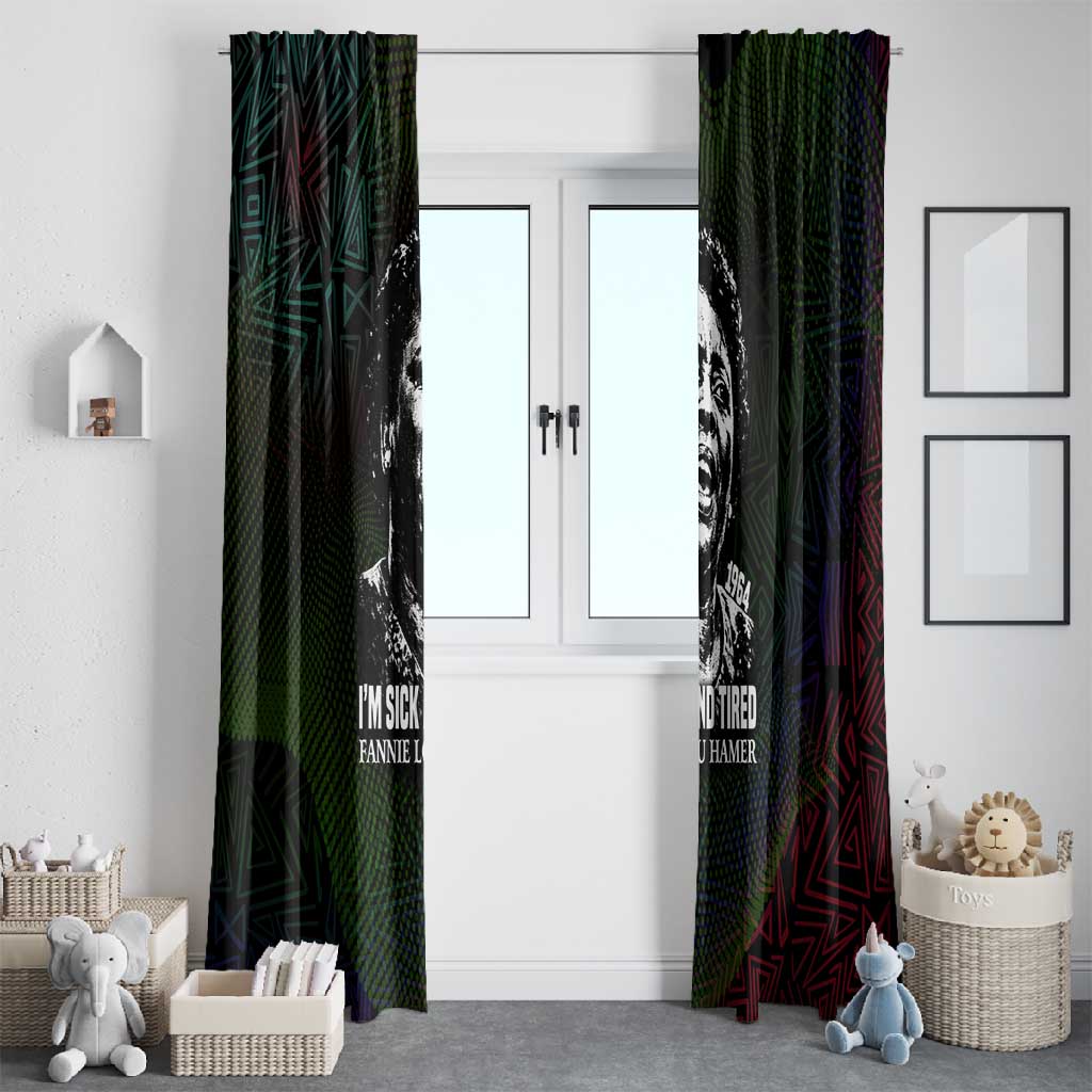 Fannie Lou Hamer Window Curtain Im Sick and Tired Quote Design Bold Portrait and Civil Rights Movement Tribute - Wonder Print Shop