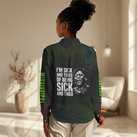 Fannie Lou Hamer Women Casual Shirt Im Sick and Tired Quote Design Bold Portrait and Civil Rights Movement Tribute - Wonder Print Shop