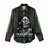 Fannie Lou Hamer Women Casual Shirt Im Sick and Tired Quote Design Bold Portrait and Civil Rights Movement Tribute - Wonder Print Shop
