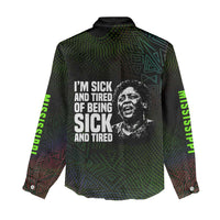Fannie Lou Hamer Women Casual Shirt Im Sick and Tired Quote Design Bold Portrait and Civil Rights Movement Tribute - Wonder Print Shop