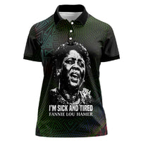 Fannie Lou Hamer Women Polo Shirt Im Sick and Tired Quote Design Bold Portrait and Civil Rights Movement Tribute - Wonder Print Shop